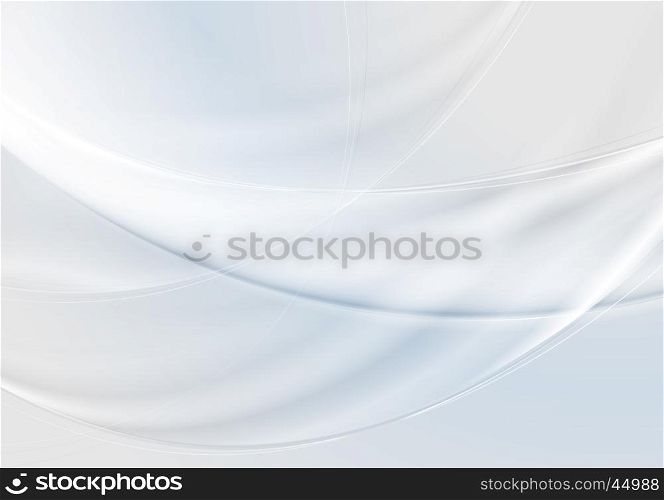 Abstract grey pearl and blue waves background