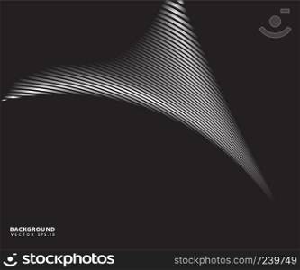 Abstract grey white waves and lines pattern. Vector template background