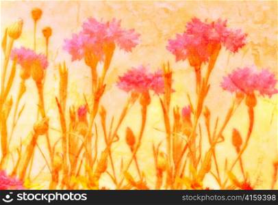 abstract grunge picture of colorful flowers
