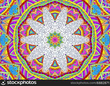 Abstract half-painted outline concentric pattern