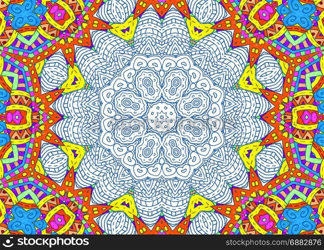 Abstract half-painted outline concentric pattern