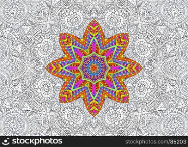 Abstract half-painted outline pattern