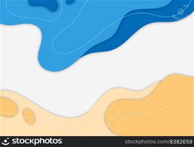 Abstract hand drawing doodles template design of minimal color style template. Overlapping artwork wavy cover background. Vector