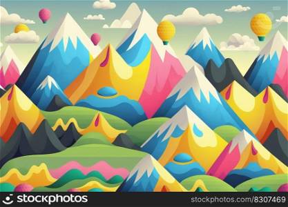 Abstract hand drawn pattern of landscape with mountains. High quality illustration. Abstract hand drawn pattern of landscape with mountains.