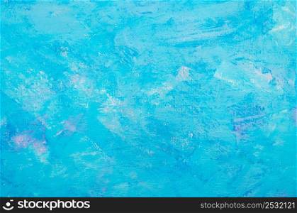 abstract hand painted blue paint canvas background