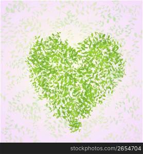 Abstract heart design in leaves
