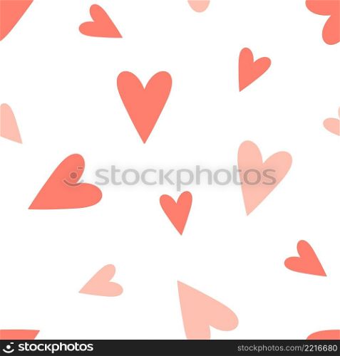 Abstract hearts seamless pattern. Romantic cute simple background with love symbol. Template for gift wrapping, paper, fabric and design vector illustration. Abstract hearts seamless pattern