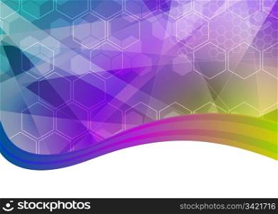 Abstract hexagon background with wave (eps 10)