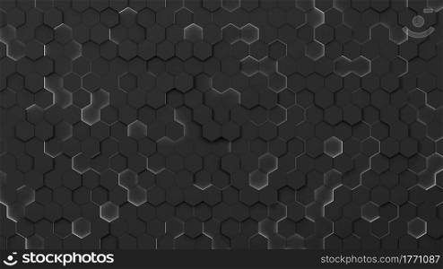 Abstract hexagonal background. 3d illustration
