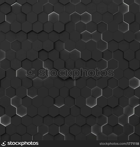 Abstract hexagonal background. 3d illustration