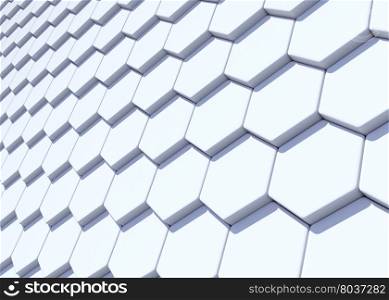 Abstract hexagonal design background, 3D rendering