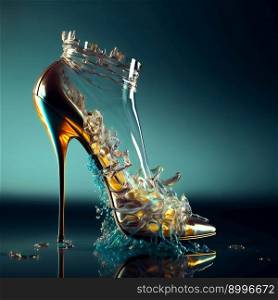 Abstract high heel women shoes. Fashion background.  Image created with Generative AI technology