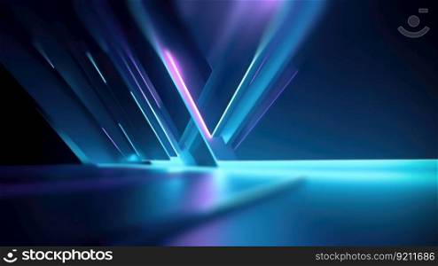 Abstract High Tech Background with Neon Shining Forms. Abstract High Tech Background