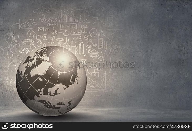 Abstract hitech digital background image with globe. Global networking