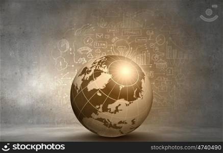 Abstract hitech digital background image with globe. Global networking