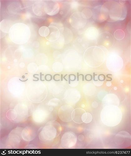 Abstract holiday background, beautiful shiny christmas lights, glowing magic bokeh