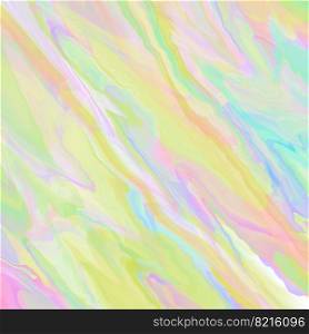 Abstract holographic backdrop with bright multicolored watercolor mixing together. Colorful abstract holographic texture with wavy lines
