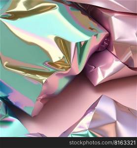 Abstract holographic foil background. Generative ai image. Abstract holographic foil background