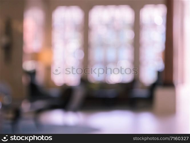 Abstract hotel lobby or interior living room blurred background
