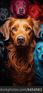 Abstract Hypnotic Illusion of Dog Figures. Generative ai. High quality illustration. Abstract Hypnotic Illusion of Dog Figures. Generative ai