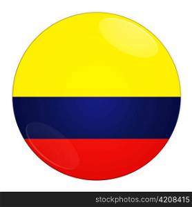 Abstract illustration: button with flag from Colombia country