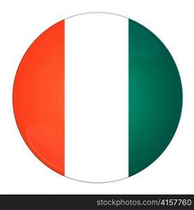 Abstract illustration: button with flag from Cote d&acute;Ivoire country
