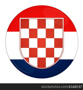 Abstract illustration: button with flag from Croatia country