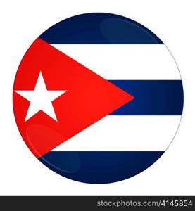 Abstract illustration: button with flag from Cuba country