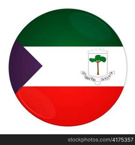 Abstract illustration: button with flag from Equatorial Guinea country