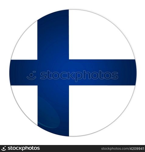 Abstract illustration: button with flag from Finland country