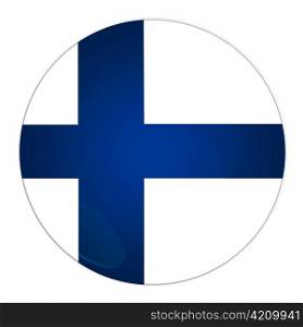 Abstract illustration: button with flag from Finland country