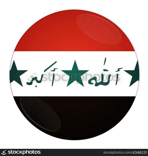 Abstract illustration: button with flag from Iraq country