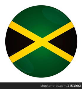 Abstract illustration: button with flag from Jamaica country