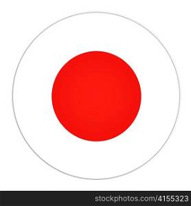 Abstract illustration: button with flag from Japan country