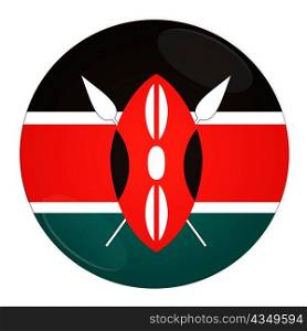 Abstract illustration: button with flag from Kenya country
