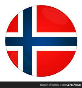 Abstract illustration: button with flag from Norway country