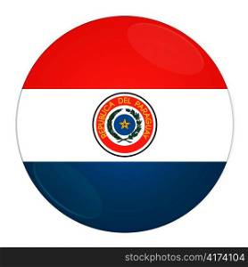 Abstract illustration: button with flag from Paraguay country