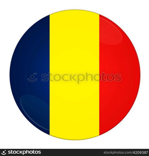 Abstract illustration: button with flag from Romania country