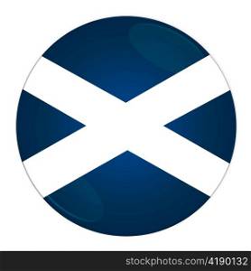 Abstract illustration: button with flag from Scotland country