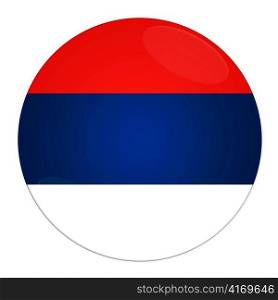 Abstract illustration: button with flag from Serbia country