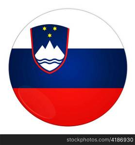 Abstract illustration: button with flag from Slovenia country