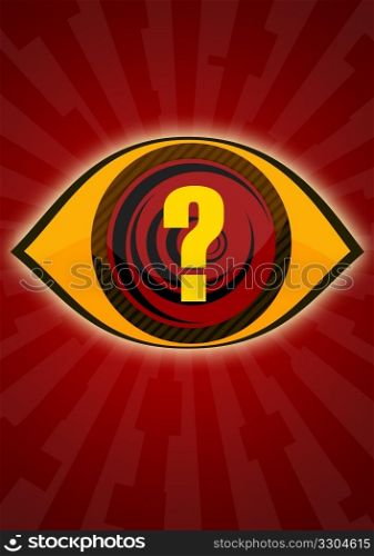 abstract illustration of an eye with question mark