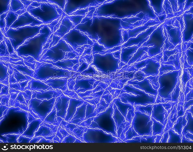abstract illustration of blue lightnings background