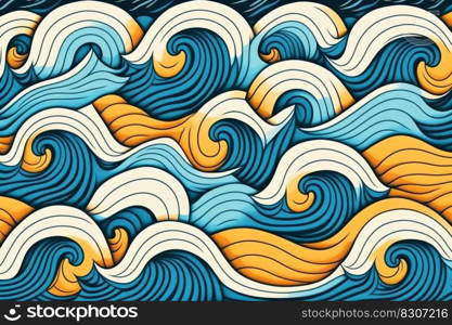 Abstract illustration of wavy sea. Wavy sea pattern.. Abstract illustration of wavy sea. Wavy sea pattern