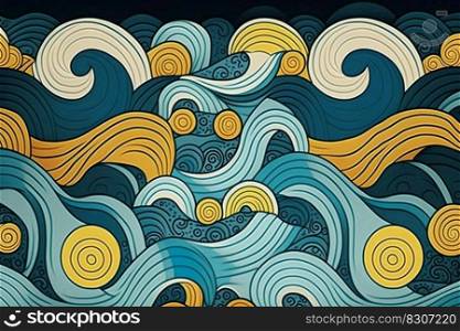 Abstract illustration of wavy sea. Wavy sea pattern.. Abstract illustration of wavy sea. Wavy sea pattern