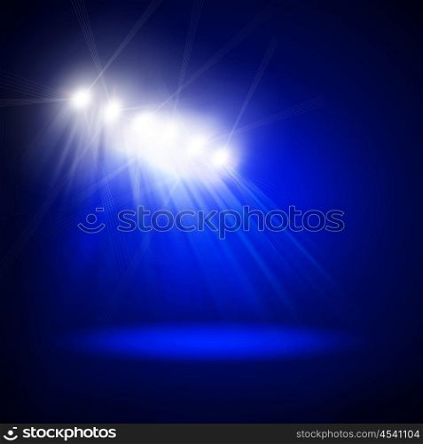 Abstract image of concert lighting against a dark background. Illustration.