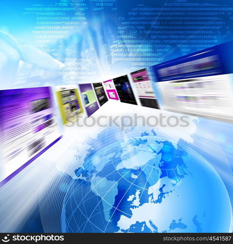 Abstract image of media streams. Symbol of the Internet and contemporary television