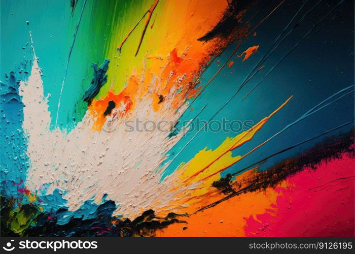 Abstract in art painting with oil brush stroke technical design. Concept of colorful hand painting on contemporary canvas. Finest generative AI.. Abstract in art painting with oil brush stroke technical design.