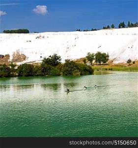 abstract in pamukkale turkey asia the old calcium bath and travertine water