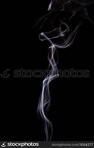 Abstract incense smoke isolated on black background